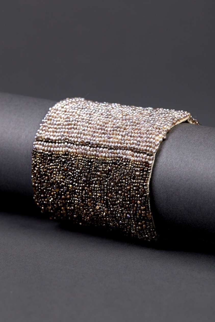 Seed Pearl + Rutilated Quartz Cuff