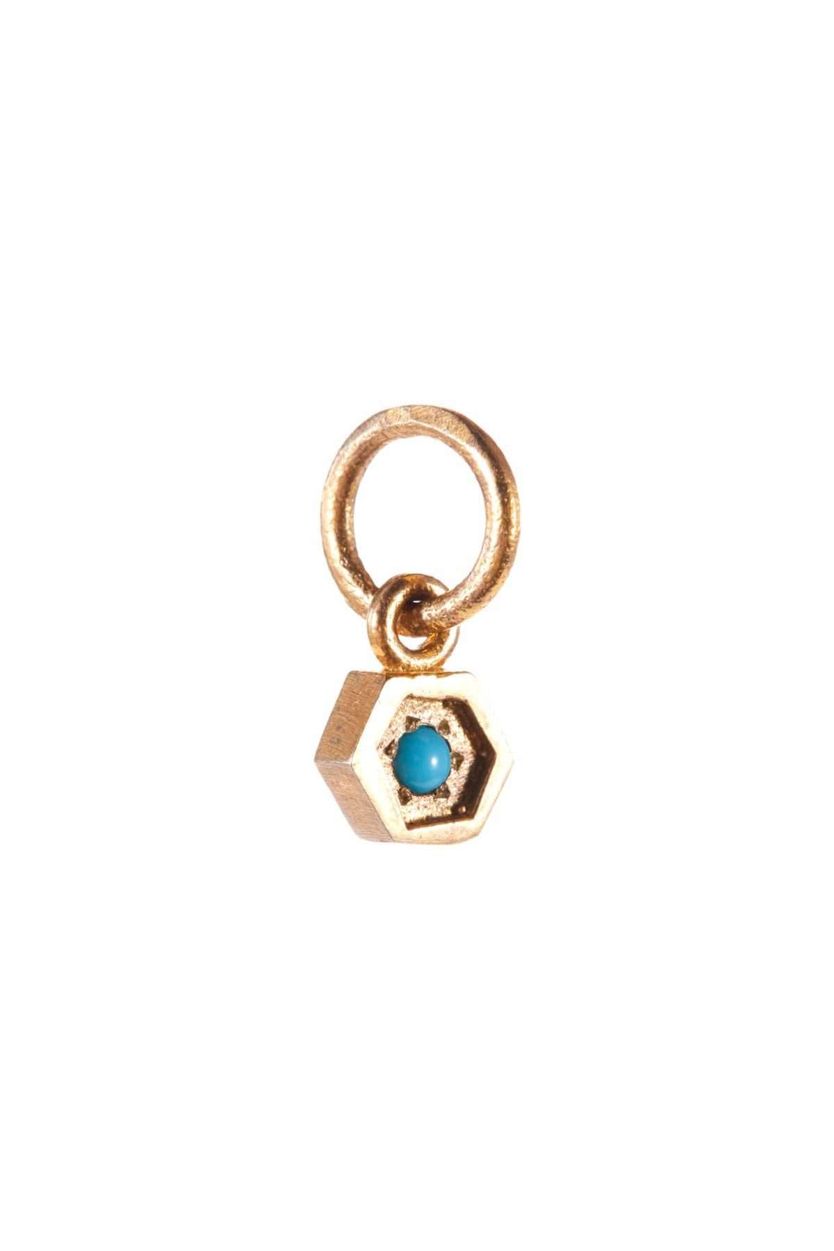 Mini Honeycomb and Turquoise Pendant