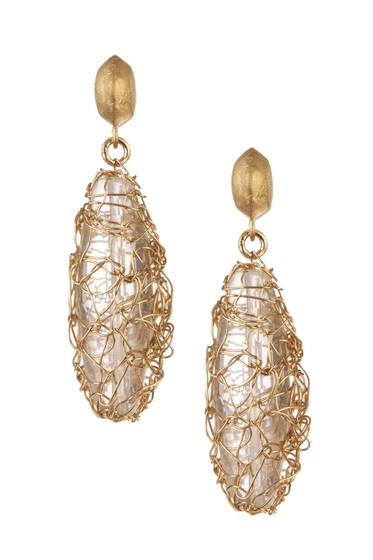 Woven Gold Long Drop